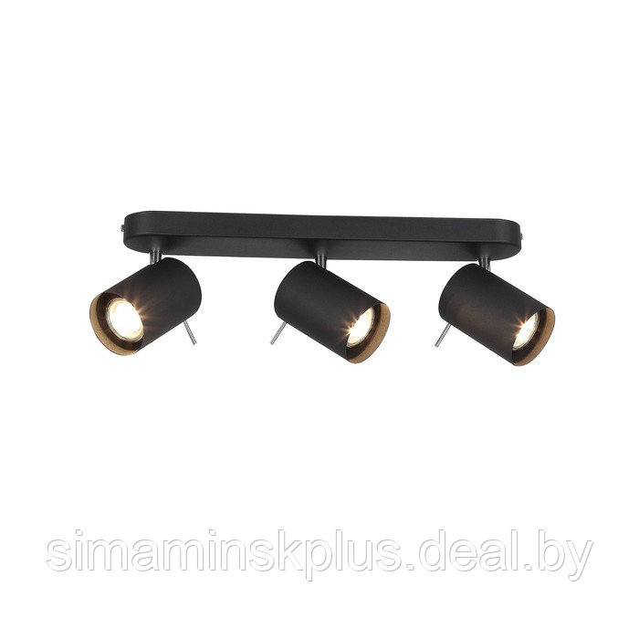 Светильник FANALE, 3x3Вт GU10 LED, цвет чёрный, хром - фото 1 - id-p202030858