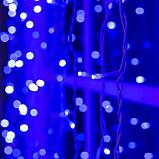 Гирлянда «Занавес» 2 × 3 м, IP44, УМС, белая нить, 760 LED, свечение синее, 220 В, фото 3