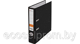 Папка-регистратор LAMARK 50мм черный мрамор, металл.окантовка, арт.AF0701-BK1