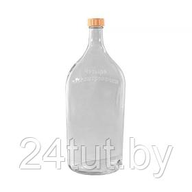Бутыль 82-040-КП20 «Четыре поллитровочки » 2л прозр. с пробкой