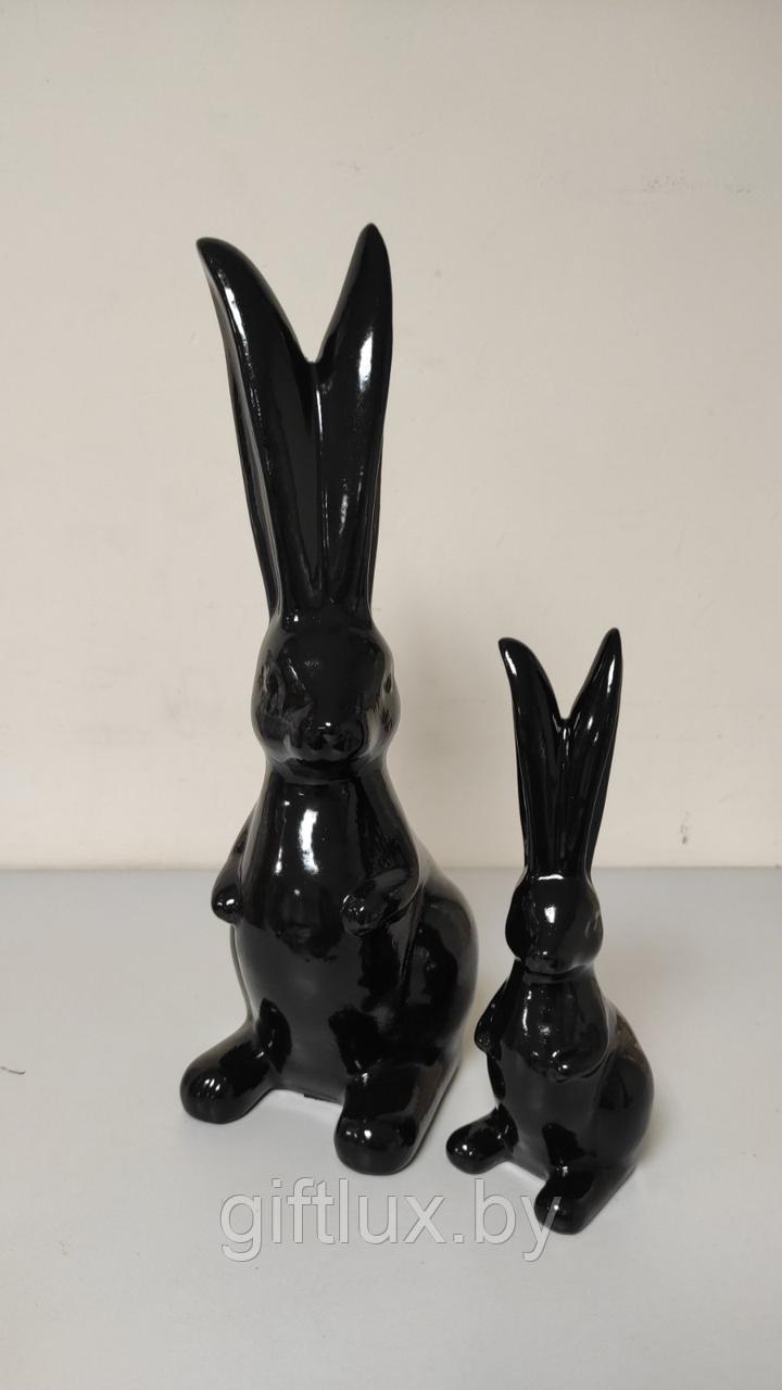 Кролики сувенир,гипс, 6*18 см (№11) черный - фото 1 - id-p202043614