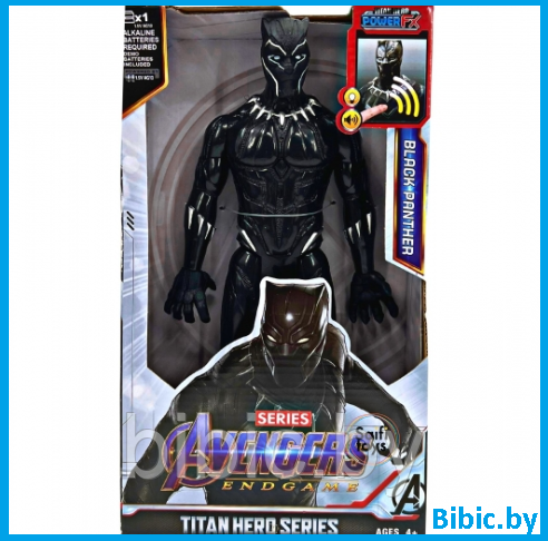 Игрушка фигурка Черная пантера герои из фильма Мстители Avengers, интерактивная свет звук на батарейках