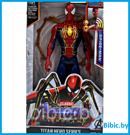 Игрушка фигурка Человек паук герои из фильма Мстители Avengers, интерактивная свет звук на батарейках