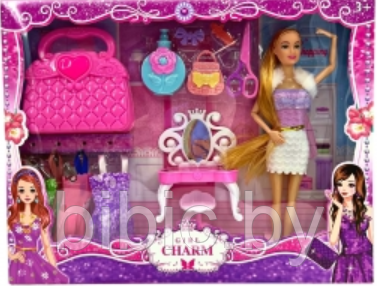 Кукла Барби с аксессуарами и платьями, Barbie детский игровой набор кукол для девочек Girl Charm - фото 2 - id-p202050546