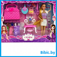 Кукла Барби с аксессуарами и платьями, Barbie детский игровой набор кукол для девочек Girl Charm