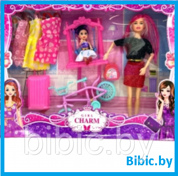 Кукла Барби с аксессуарами и платьями, Barbie детский игровой набор кукол для девочек Girl Charm - фото 1 - id-p202050607