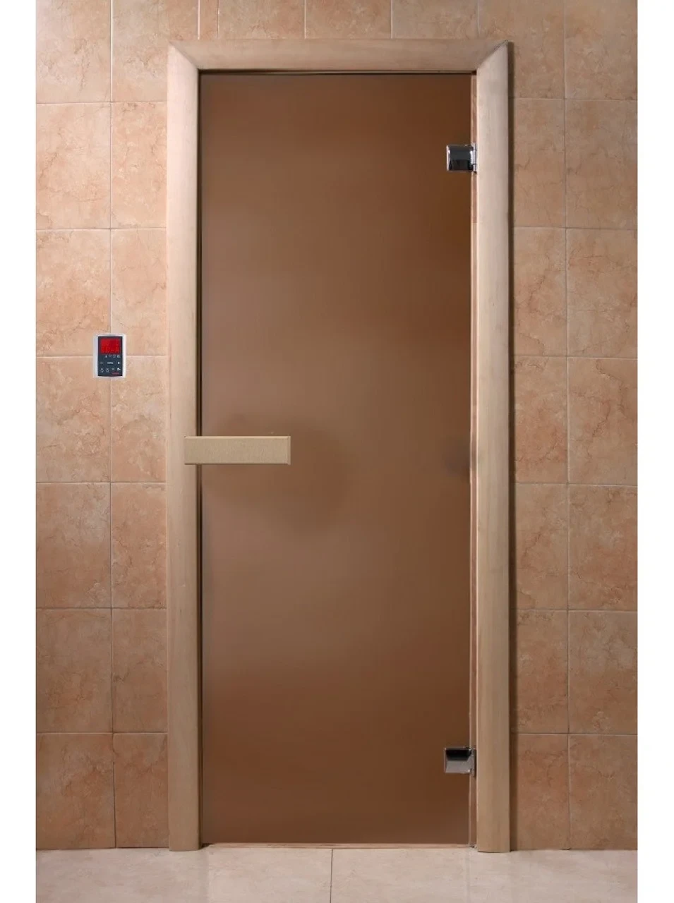 Двери DoorWood, 700х1900, бронза матовая (стекло 6 мм, коробка осина)