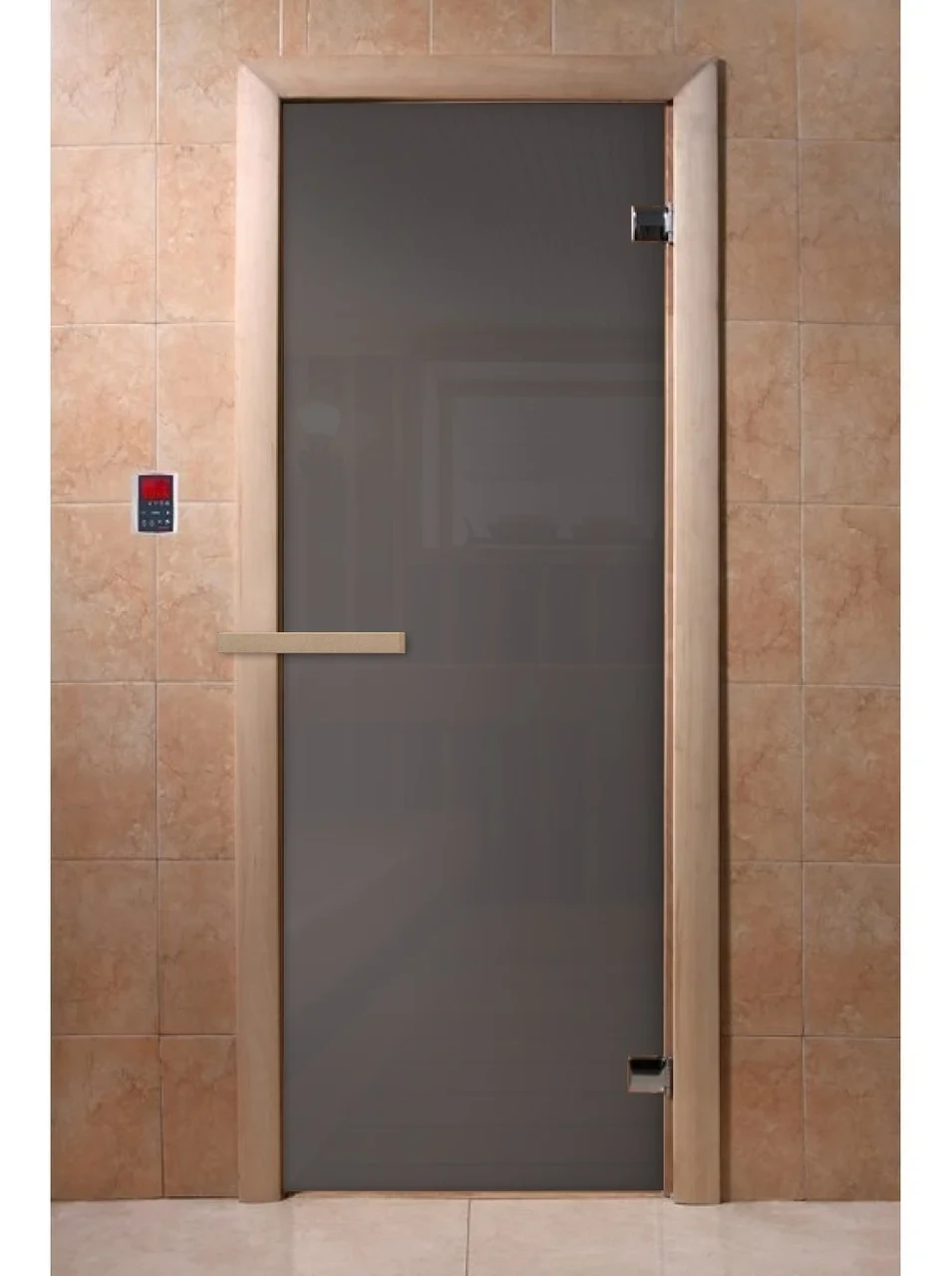 Дверь DOORWOOD 700х1900, (стекло 6 мм, графит прозрачный,коробка хвоя) - фото 1 - id-p202050779