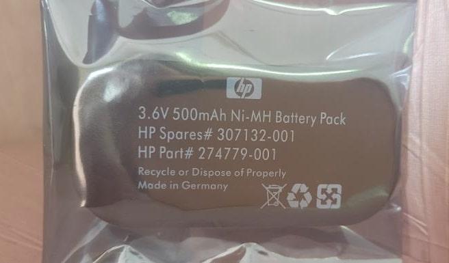 307132-001 274779-001 Батарея для контроллера HP E200 3.6V Ni-MH Battery Pack