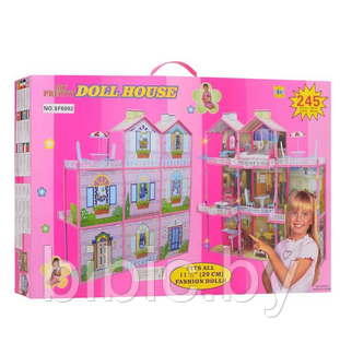 Домик для кукол, игровой кукольный набор для девочек DOLL HOUSE, игрушечный дом куклы Барби Barbie 6992 - фото 4 - id-p202053017
