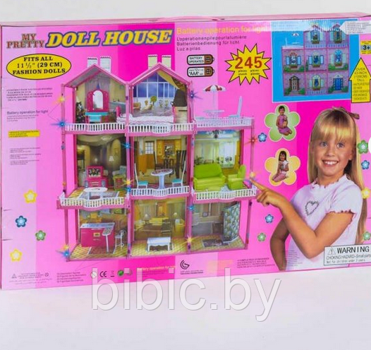 Домик для кукол, игровой кукольный набор для девочек DOLL HOUSE, игрушечный дом куклы Барби Barbie 6992 - фото 3 - id-p202053017