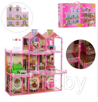 Домик для кукол, игровой кукольный набор для девочек DOLL HOUSE, игрушечный дом куклы Барби Barbie 6992 - фото 6 - id-p202053017