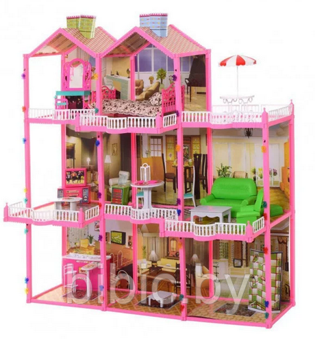 Домик для кукол, игровой кукольный набор для девочек DOLL HOUSE, игрушечный дом куклы Барби Barbie 6992 - фото 2 - id-p202053017
