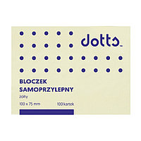 Бумага для заметок на клейкой основе "Dotts", 75x100 мм, 100 листов, желтый