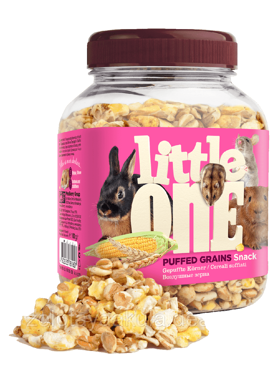 Лакомство Little One Puffed grains Воздушные зерна для всех грызунов 100г - фото 1 - id-p196620705
