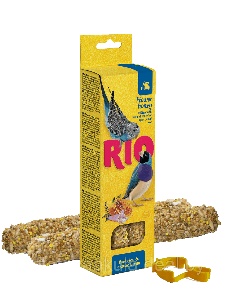 RIO Sticks Honey палочки для волнистых попугаев и экзотических птиц с медом, 2*40г - фото 1 - id-p196620903