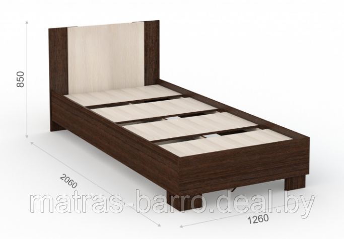 Кровать односпальная Аврора-90 белый/ателье серый - фото 9 - id-p147924196