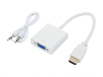 Конвертер AD28 HDMI (M) - VGA (F), белый