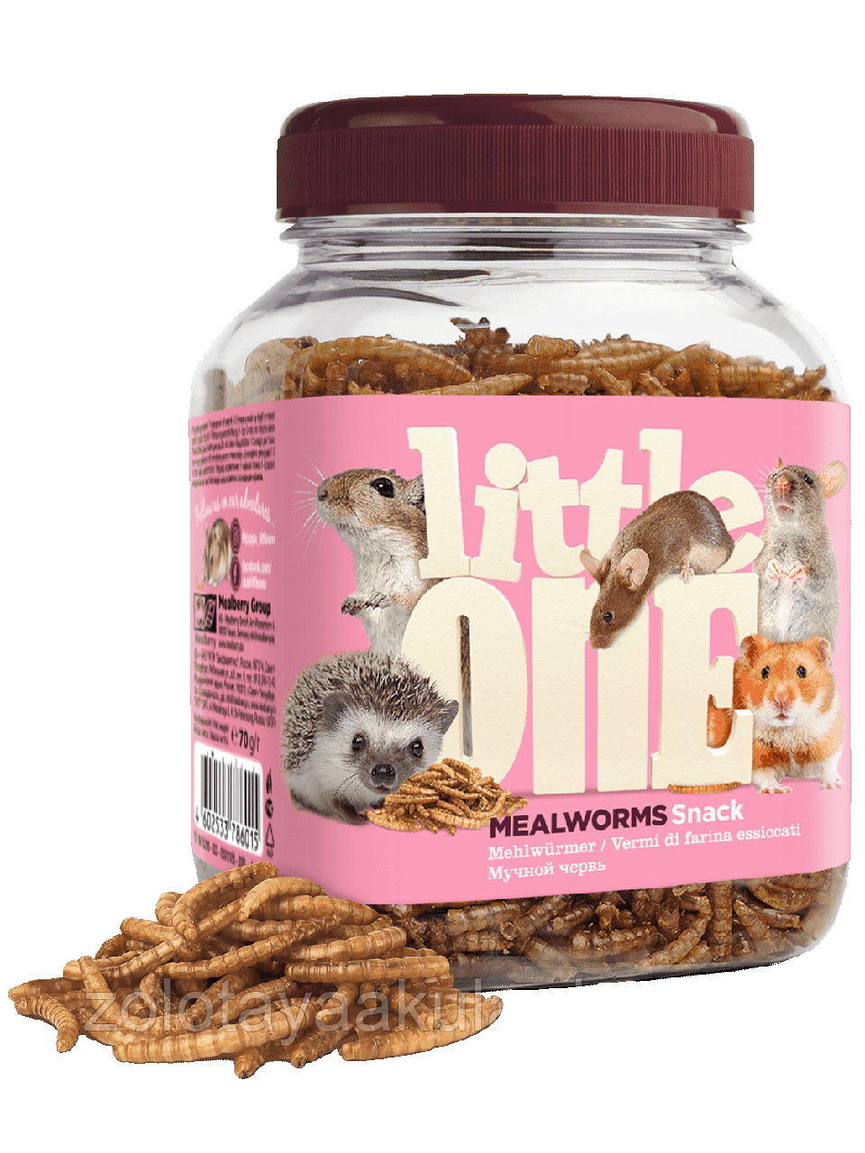 Лакомство Little One MealWorms Snack Мучной червь для всеядных грызунов, 70гр - фото 1 - id-p196620703