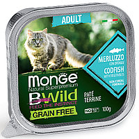 100гр Monge Cat BW Adult Merluz/veg. Консерв. корм для котов, паштет с треской и овощами