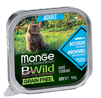 100 гр Monge Cat BW Adult Anchovies/veg. Консервированный корм для котов с анчоусом и овощами