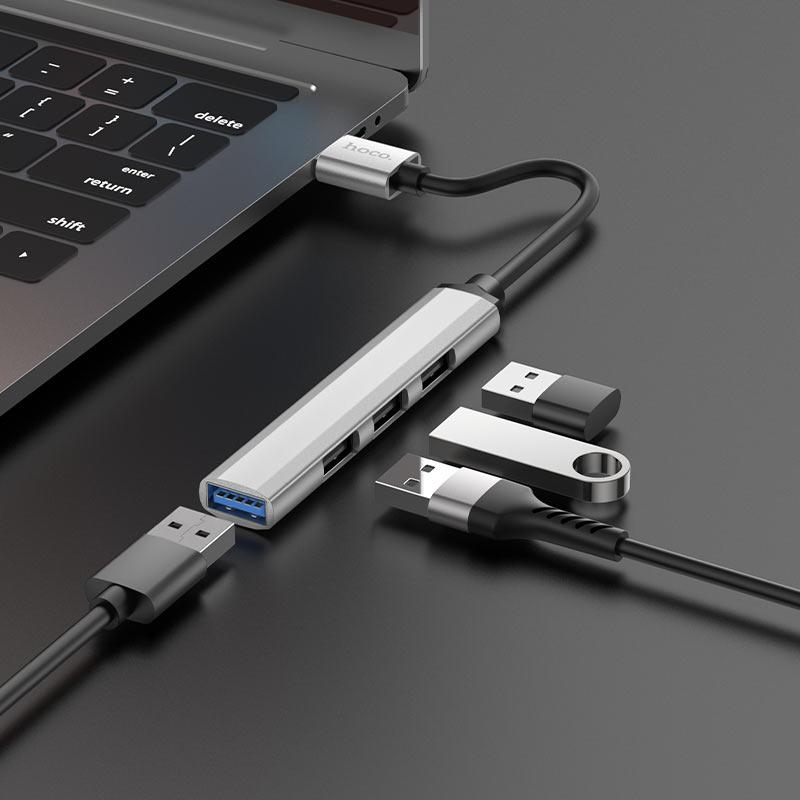 USB Hub (usb-концентратор) Hoco HB26 USB ( 4 in 1 - USB3.0+USB2.0*3 ) - фото 3 - id-p202055973