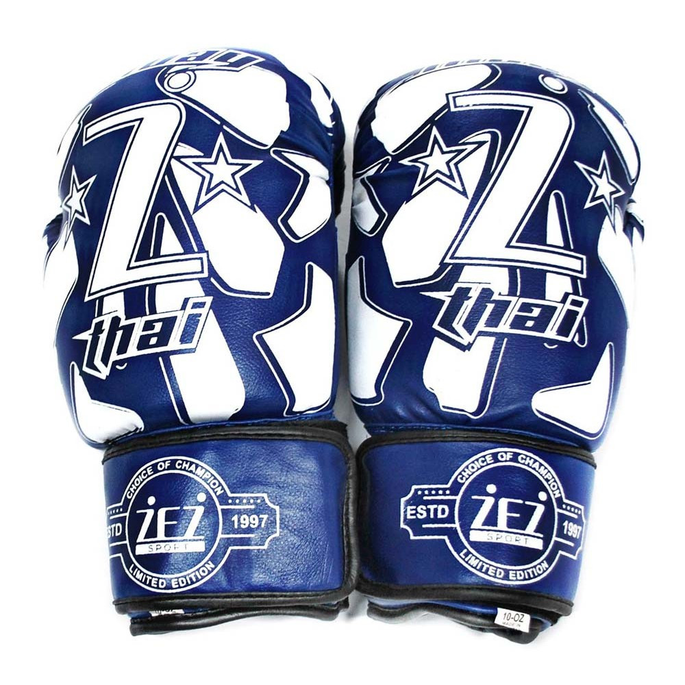Перчатки боксёрские ZEZ sport синие 12 унций , Z-THAI-12-OZ - фото 1 - id-p202056596