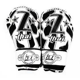 Перчатки боксёрские ZEZ sport  белые 10 унций , Z-THAI-10-OZ