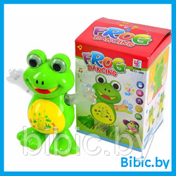 Детская игрушка музыкальная интерактивная танцующая со световым эффектом Frog dancing YJ3008