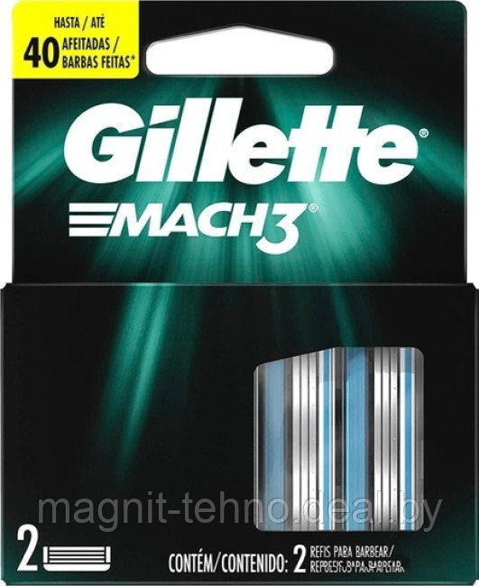 Сменные кассеты для бритья Gillette Mach3 2 шт. - фото 1 - id-p157122506