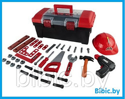 Детский игровой набор юный строитель T1803A для мальчиков, каска, дрель, инструменты, ящик для хранения