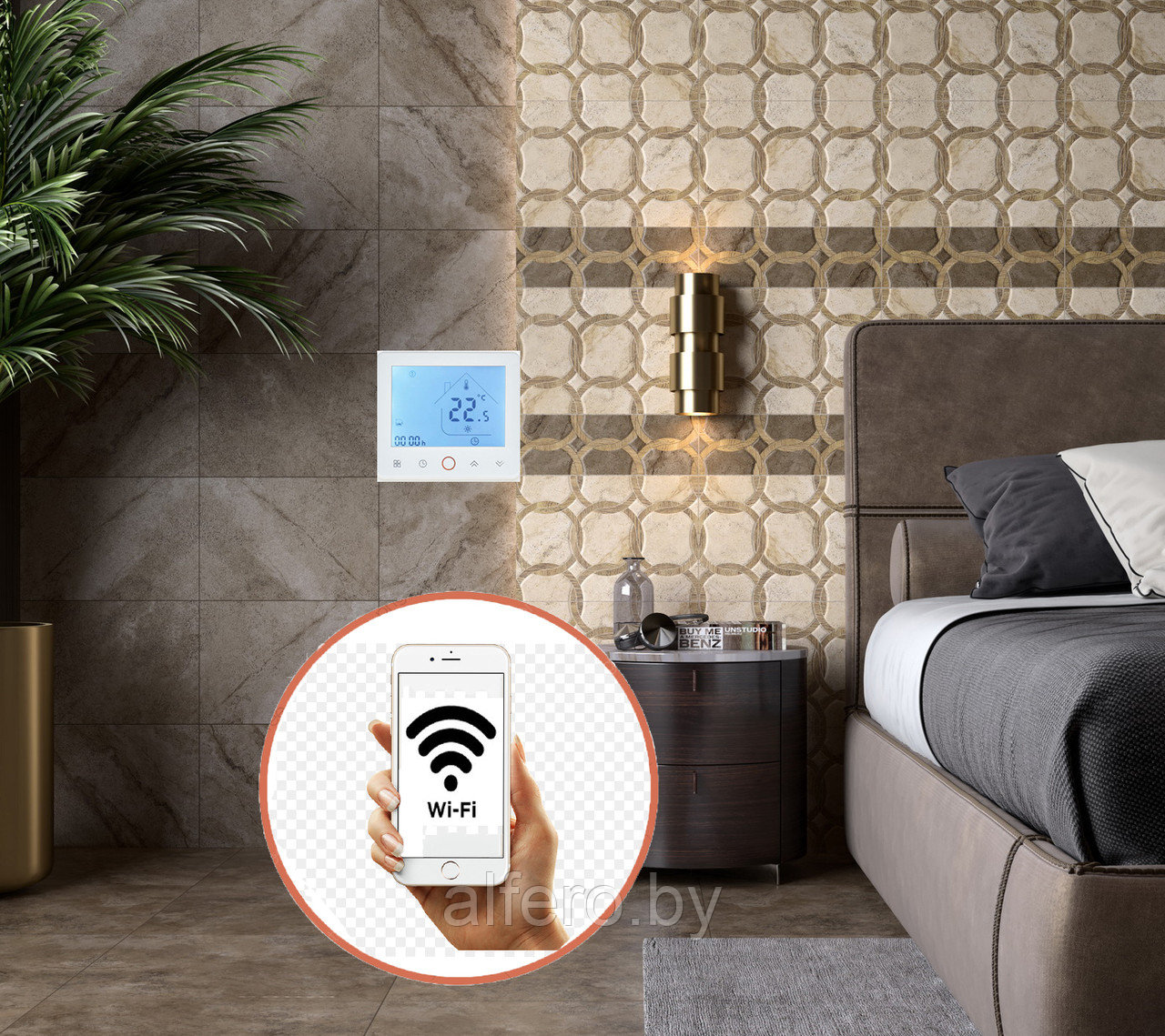 Терморегулятор Smart Life AC 603H-WIFI с управлением по Wi-fi белый - фото 8 - id-p202060136