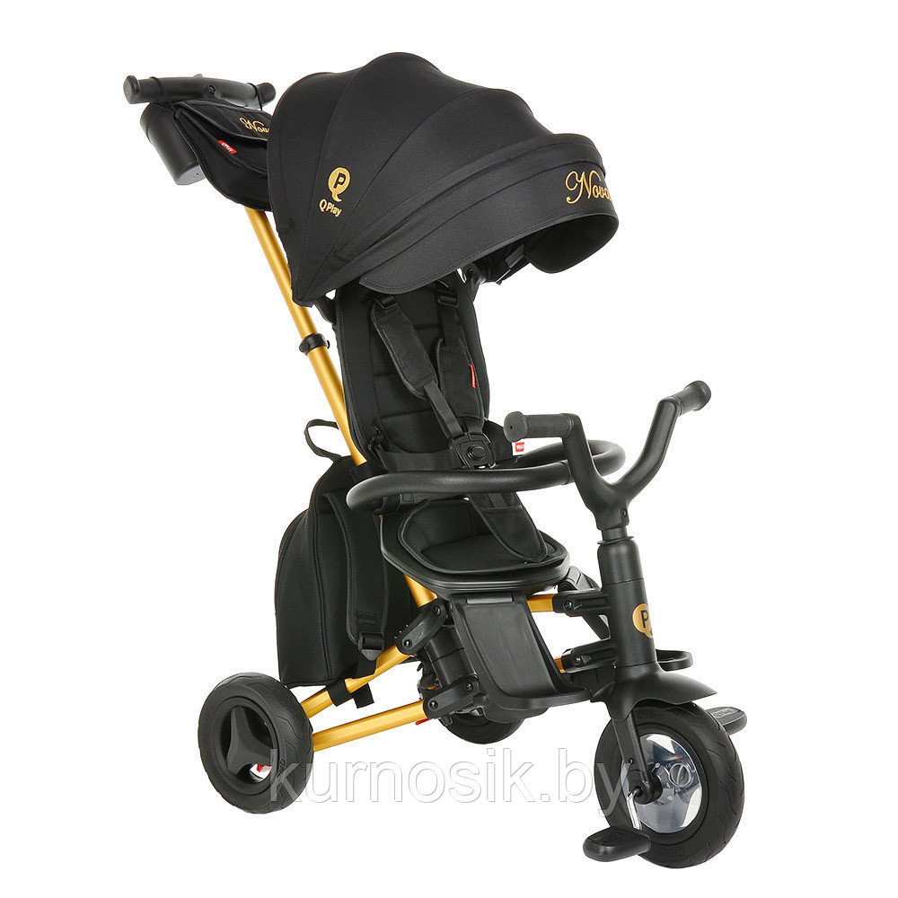 Детский велосипед трехколесный складной QPlay Nova Plus / S700 Black Gold/Черный Золото