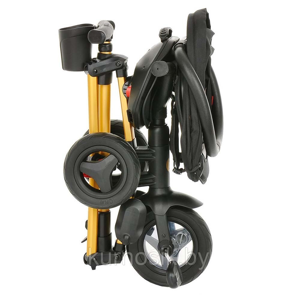 Детский велосипед трехколесный складной QPlay Nova Plus / S700 Black Gold/Черный Золото - фото 3 - id-p202067471