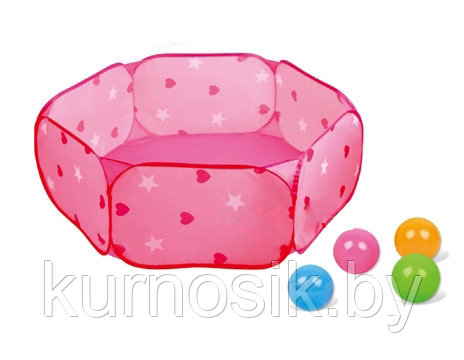 Детская игровая палатка-манеж с шарами XINZE, розовый, 333A-50В - фото 2 - id-p202072999