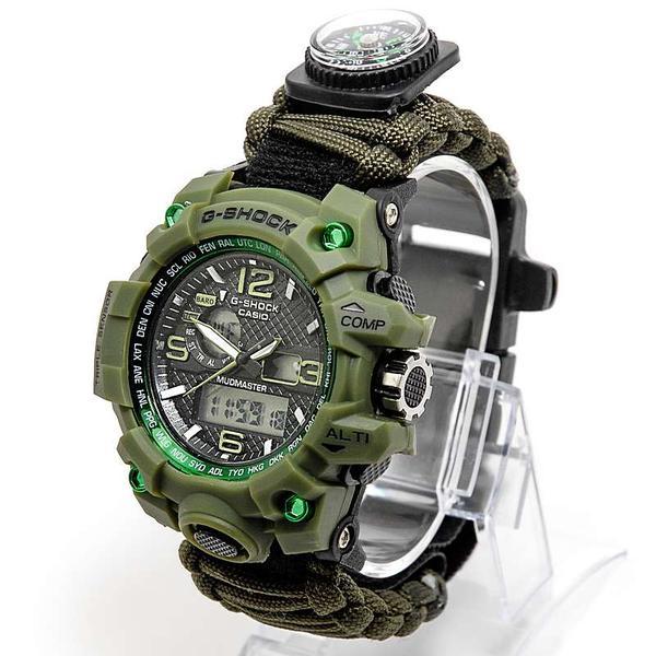 Тактические часы с браслетом из паракорда G-SHOCK 5478. Двойная индикация + паракорд + компас! - фото 5 - id-p202090589