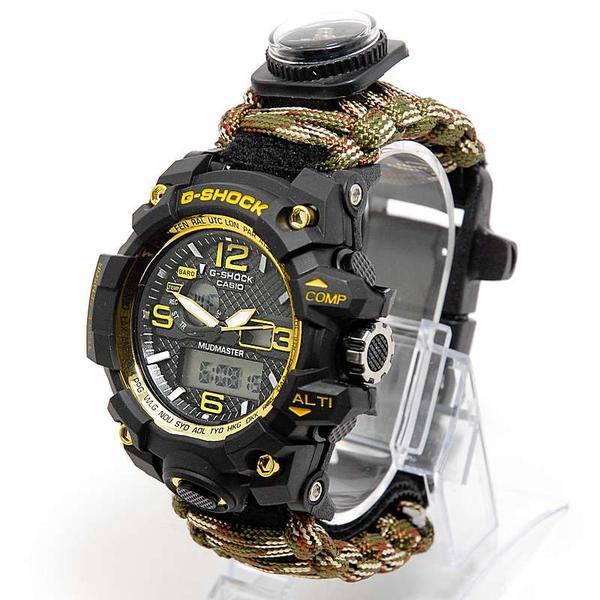 Тактические часы с браслетом из паракорда G-SHOCK 5478. Двойная индикация + паракорд + компас! - фото 9 - id-p202090589