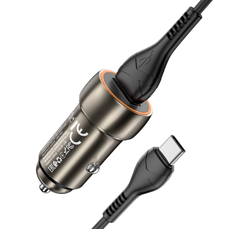 Автомобильное зарядное устройство Hoco Z46 QC 3.0, 18W, 1 USB + кабель Type-C - фото 2 - id-p202095085
