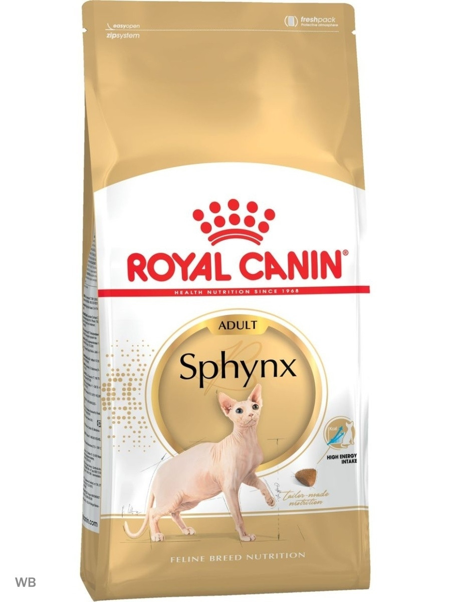 "Royal Canin" Sphynx Adult сухой корм для взрослых кошек породы Сфинкс 400гр - фото 1 - id-p202097793