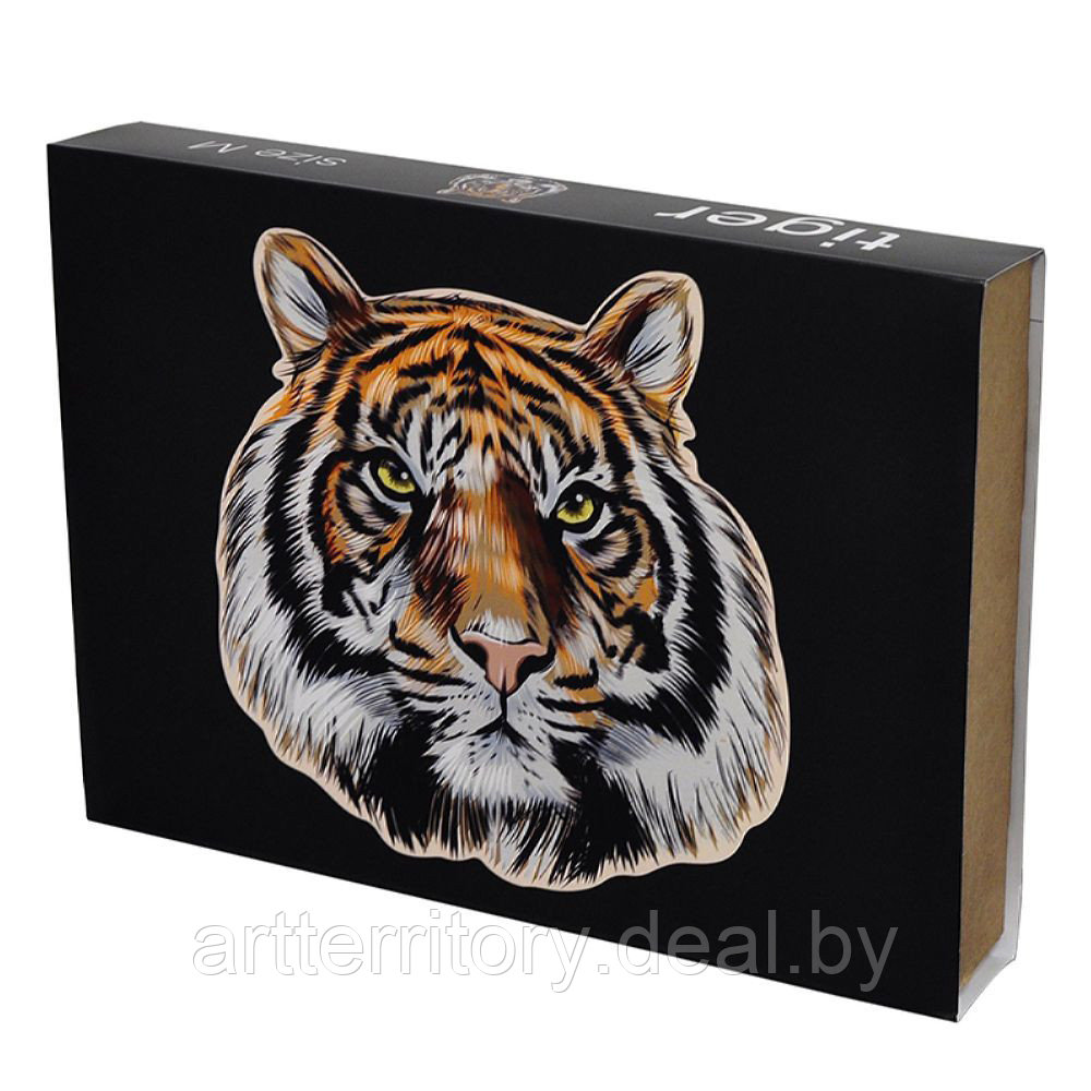 Пазл деревянный в картонной коробке "Тигр", 248х256 мм, "Woodary" - фото 1 - id-p202096022
