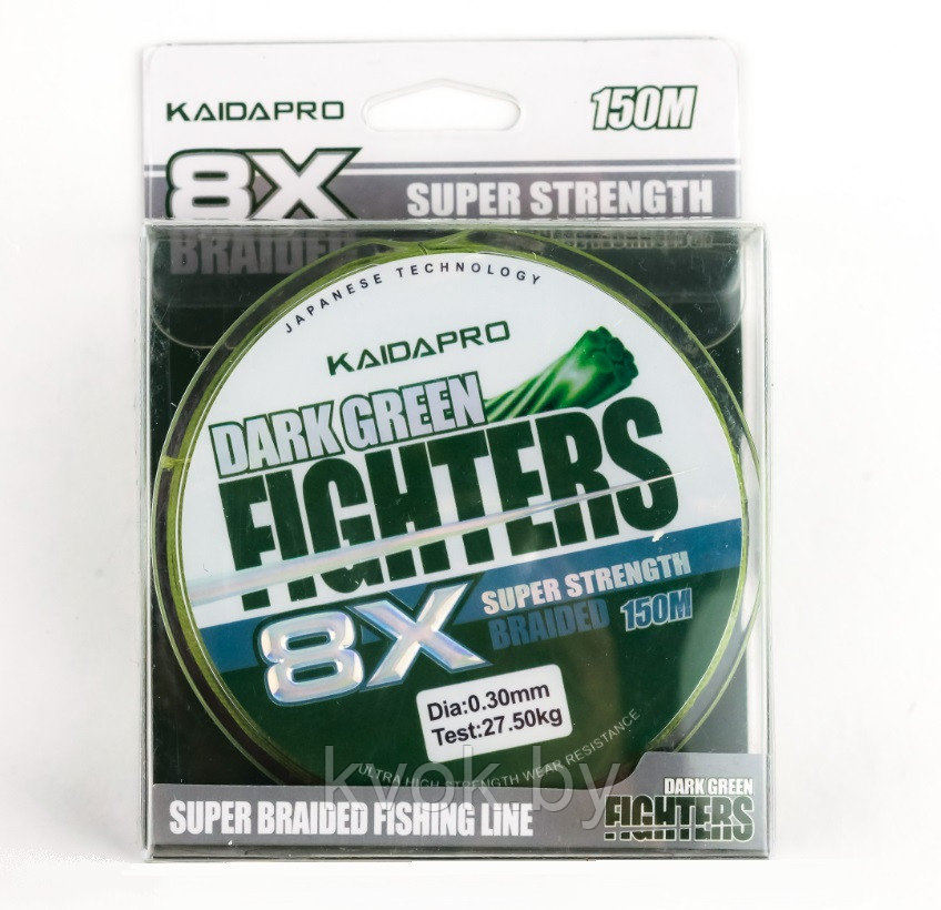 Плетеный шнур KAIDA Pro Fighters 8x 150м (зеленый) - фото 2 - id-p202098380