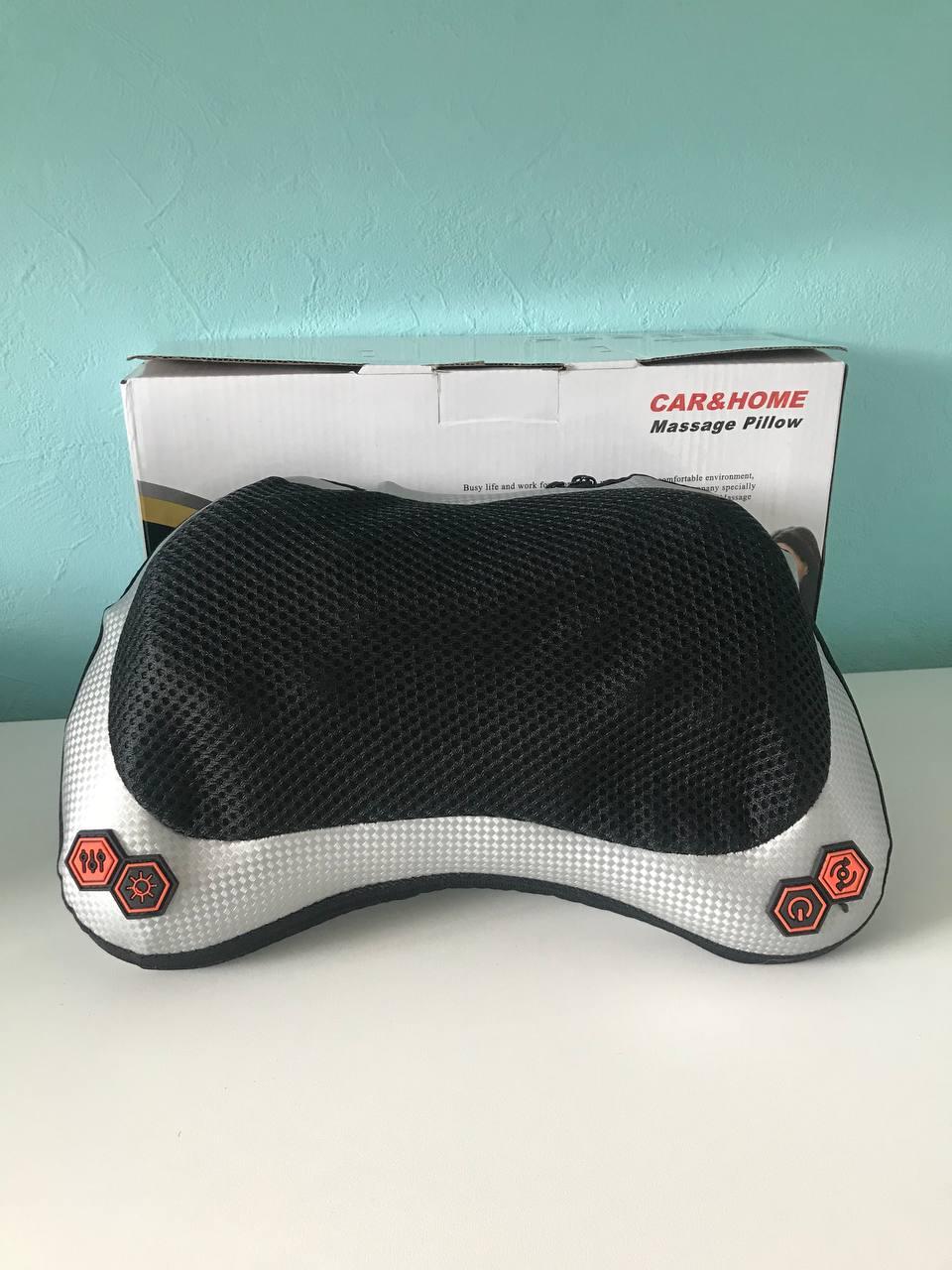 Массажная роликовая подушка CHM-8028 Massage pillow с ИК подогревом 16 роликов+ подарок - фото 6 - id-p202114752