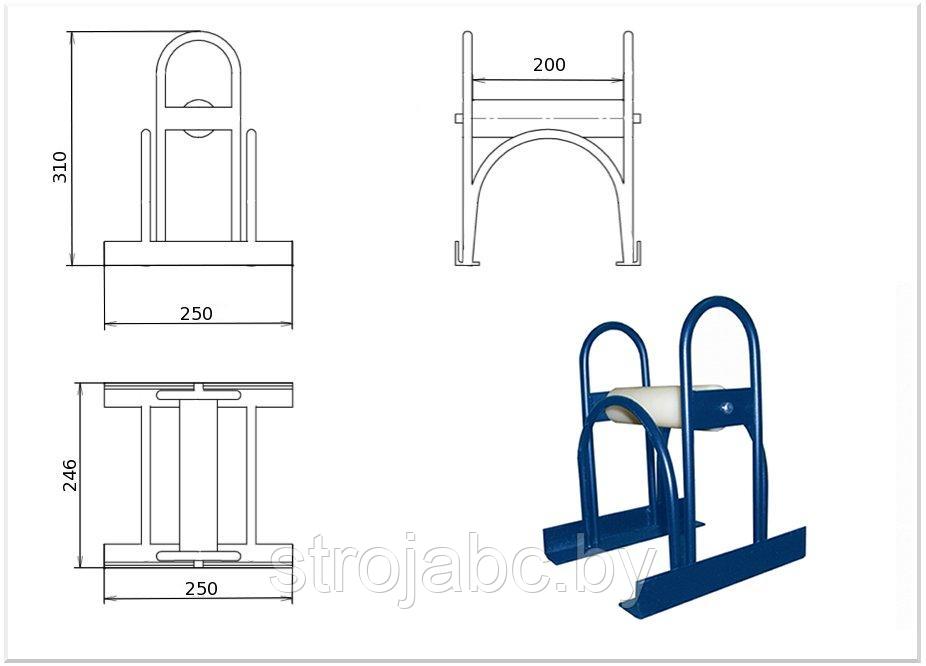 РП-200ВП - Кабельный ролик линейный (прямой). Монтажный ролик для протяжки кабеля на линейных участках трассы - фото 2 - id-p202115319