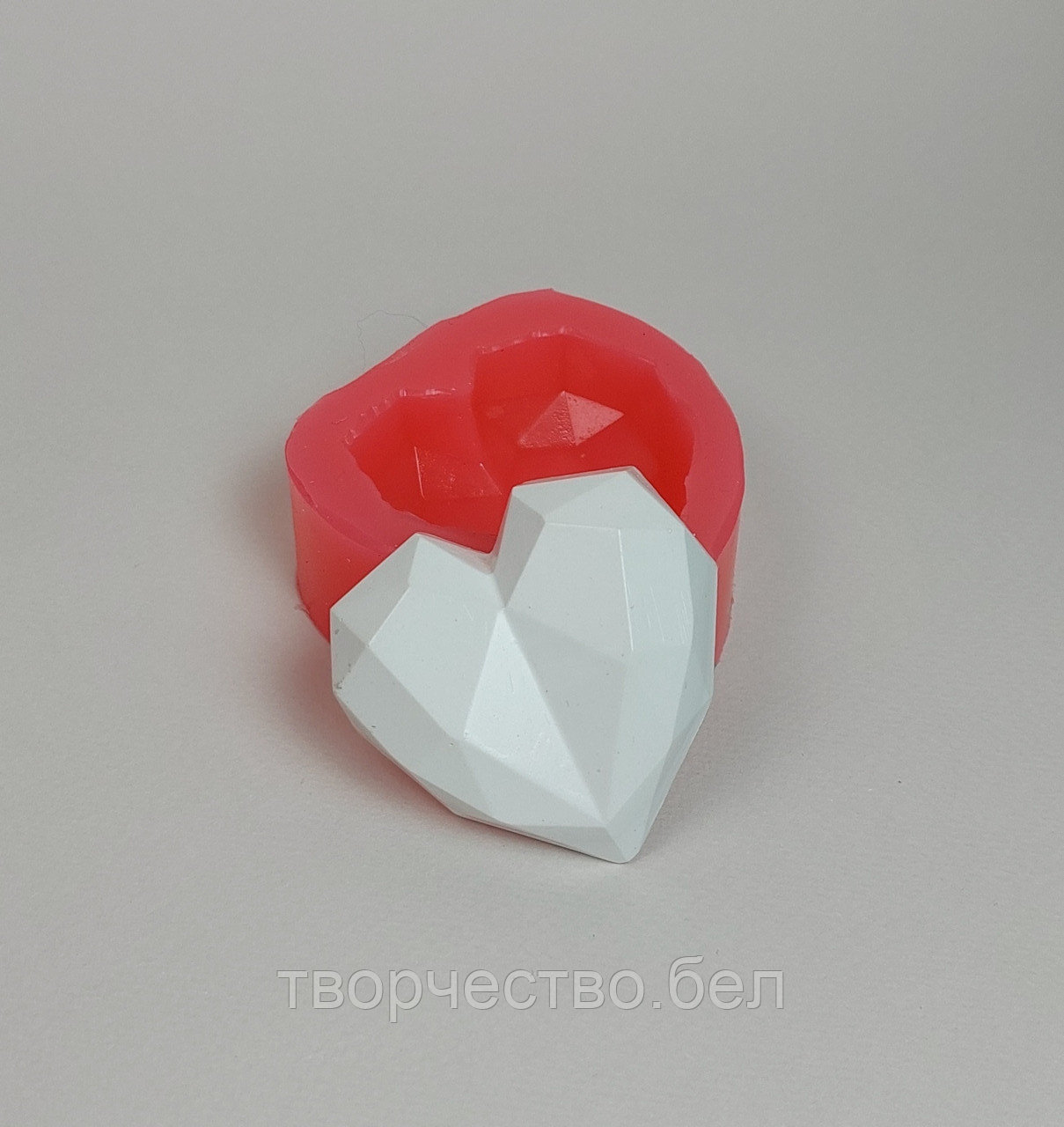 Силиконовая форма "Сердце гранёное",1 шт