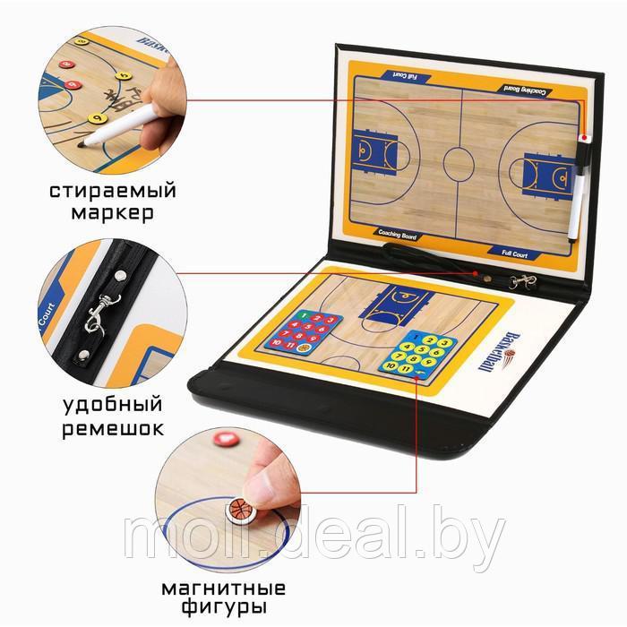 Тактическая магнитная доска для баскетбола, 54 х 32 см - фото 1 - id-p201892506
