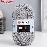 Пряжа "Jeans plus" 55% хлопок, 45% акрил 160м/100гр (46 серый)