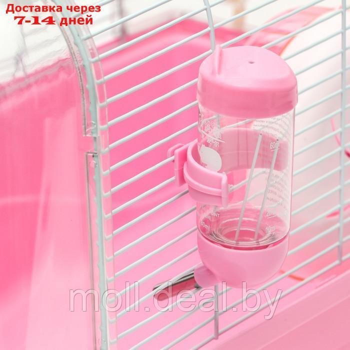 Клетка для грызунов с туннелем, выносным домиком и наполнением, 47 х 30 х 38, см, розовая - фото 8 - id-p202077342