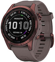 Умные часы Garmin Fenix 7S Sapphire Solar 42 мм (темно-бронзовый титан/сланцевый)