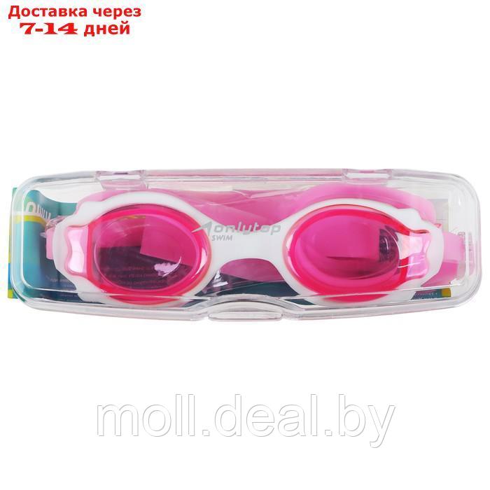 Очки для плавания, детские + беруши, цвет розовый с белой оправой - фото 4 - id-p202077662