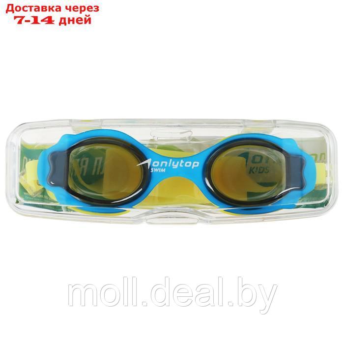 Очки для плавания, детские + беруши, цвет желтый с голубой оправой - фото 4 - id-p202077668